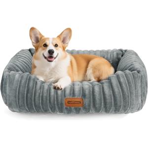 Nobleza Cuccia Cane Interno, Cuscino per Cani Taglia Media Lavabile, 65x55x20cm Cuccia per Cani con Fondo Antiscivolo, Letto per Cani con Rivestimento Sfoderabile, Grigio