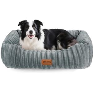 Nobleza Cuccia Cane Interno, Cuscino per Cani Taglia Grande Lavabile, 75x65x20cm Cuccia per Cani con Fondo Antiscivolo, Letto per Cani con Rivestimento Sfoderabile, Grigio