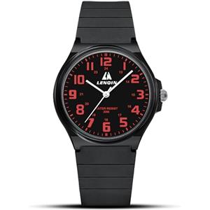 LN LENQIN Orologio da uomo al quarzo analogico, impermeabile 30 metri, con cinturino in silicone alla moda orologi uomo