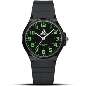 LN LENQIN Orologio da uomo al quarzo analogico, impermeabile 30 metri, con cinturino in silicone alla moda orologi uomo