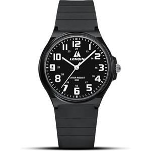 LN LENQIN Orologio da uomo al quarzo analogico, impermeabile 30 metri, con cinturino in silicone alla moda orologi uomo