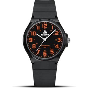 LN LENQIN Orologio da uomo al quarzo analogico, impermeabile 30 metri, con cinturino in silicone alla moda orologi uomo