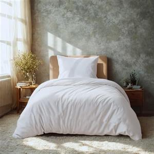 Komfortec Biancheria da letto premium super soft Copripiumino 135x200 cm in 2 parti + federa 40x80 cm, 100% microfibra spazzolata, bianco