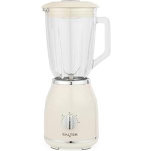 Salter Retro Cream Jug Blender - Brocca in vetro staccabile da 1,5 litri senza BPA, 2 velocità e funzione Pulse, lame incrociate in acciaio inox, frullati e frappè proteici, base antiscivolo, 1000 W