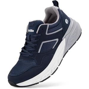 FitVille Extra Large Scarpe Uomo Sneakers Running Piedi Larghi Scarpe da Ginnastica Traspiranti Sportive Jogging Camminare Nero 44 EU Larga