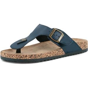 JOMIX Infradito Uomo con Fibbia, Suola in Sughero e Design a Punta, Sandali Estivi Comodi per la Spiaggia e il Tempo Libero MCI250209 (Navy,40)