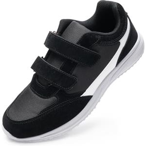 JOMIX Scarpe Uomo Leggero Scarpe da Ginnastica Casual Sportive Sneakers da Running Outdoor Jogging per Anziani Antiscivolo Suola (Blak,42)