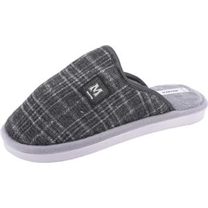 JOMIX Ciabatte Uomo Invernali Pantofole Comode Calde Morbide Tessuto Motivo Scozzese Suola Antiscivolo per Casa MIS255229 Nero 44/45