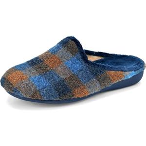 JOMIX Pantofole Uomo Invernali Scozzesi Ciabatte Pelose Calde da Casa con Plantare Estraibile Suola in Gomma Antiscivolo Cuabatte Ortopediche Comode per Anziani e Uso Quotidiano MU2409 Blu 41