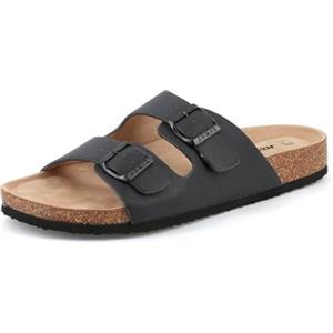 JOMIX Sandali Estivi da Uomo Pantofole Basse Eleganti e Confortevoli Ciabatte da Spiaggia Cuoio di Suola Sughero SU2434 Blu Scuro 43