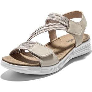 JOMIX Sandali Donna Comodi Estivi con Strappo Plantare Ortopedico Morbido Chiusura Regolabile Scarpe Anziani Ergonomico Leggeri Traspiranti da Passeggio Camminata SD9293 Giallo 40
