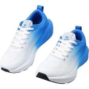 JOMIX Sneakers Uomo Running Sportive Leggere Traspiranti con Suola Ammortizzata Stringate Walking Training MOS260341 Bianco-Blu 43