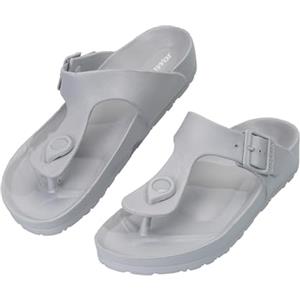 JOMIX Infradito Uomo Estive Ciabatte Eva Ortopediche Sandali con Fibbia Regolabile Gomma Pantofole Antiscivolo Leggere Spiaggia Mare Casa Piscina (MEI260418, Grigio, 41 EU)