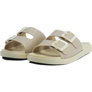 JOMIX Ciabatte Donna Estive con Doppia Fibbia Regolabile Sandali Slide in PVC Antiscivolo Pantofole Mare Spiaggia Casa Comfort 3CM Beige, 39