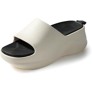 JOMIX Ciabatte Donna Estive Platform EVA 5 cm Sandali Estivi Chunky Comfort Pantofole Leggere Ammortizzate Antiscivolo Scarpe Aperte Casa Mare Tempo Libero Bianco, 36/37
