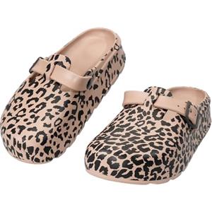 JOMIX Zoccoli Donna in EVA con Motivo Animale Sandali Ciabatte Comode e Impermeabili per Casa e Esterno WEG260450 (Marrone Leopardo, 38)