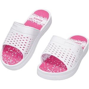 JOMIX Ciabatte Donna Estive Zeppa Pantofole in Gomma EVA Comode Leggere Antiscivolo per Casa Mare Spiaggia Piscina Doccia (WES260207, Bianco, 38 EU)