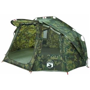 vidaXL Tenda da Pesca per 5 Persone Mimetica Impermeabile, Tenda, Tenda da Esterno, Tenda Leggera, Tenda da Campeggio, Tenda da Giardino
