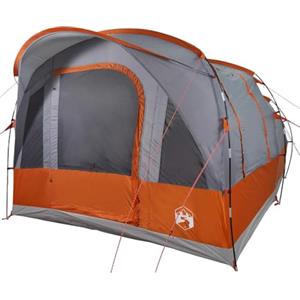vidaXL Tenda da Campeggio a Tunnel per 3 Persone Grigio e Arancione, Tenda, Tenda da Esterno, Tenda Impermeabile, Tenda da Giardino, Tenda Leggera