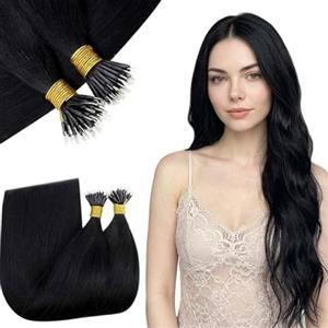 RUNATURE Extension Capelli Veri Nano Ring Nero 30cm 40g 50s #1