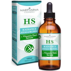 MARIPHARMA 100ml Siero Viso Acido Ialuronico, Formula Naturale Antirughe con Bava di Lumaca, Aloe Vera e Vitamine C - E, Contorno Occhi Idratante e Rimpolpante MARIPHARMA