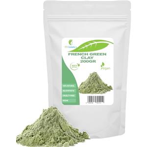 ETC Cosmetic`s Argilla verde francese - 200 gr - Maschere viso fai da te, maschere corpo, maschere capelli, peeling e scrub morbidi, produzione di sapone, anti-età e rassodamento della pelle