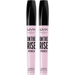 NYX Professional Makeup On The Rise Primer Lash Booster Mascara Grey Volume Intenso Separa e Allunga le Ciglia Formula Vegana Scovolino in Elastomero a Forma di Clessidra - 2 Flaconi da 10ml