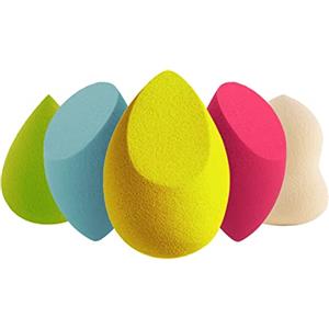 LAC FOR YOU Spugnette Trucco Beauty Blender - Set 5pz | Spugna Fondotinta e Correttore Viso, Make Up Sponge per Base Liquida e in Crema, Accessori Make Up (Wet & Dry)