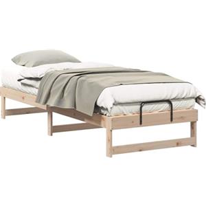 vidaXL Struttura del Letto Marrone 90 x 210 cm Pino massello, Letto Moderno Rettangolare, Design in Legno di Pino, Mobile Funzionale per Camera, Arredamento Minimalista