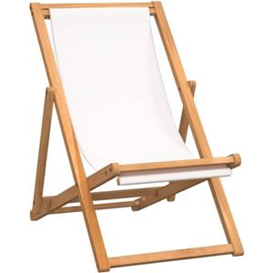 vidaXL Sedia Sdraio Giardino Pieghevole Crema Lettino Prendisole Arredi da Esterni Robusto Sedie da Pranzo Patio Terrazzo Arredamento Legno di Teak