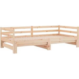 vidaXL Divano Letto Estraibile in Legno Massello di Pino 2X(90x200) cm