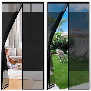Sekey Zanzariera Magnetica Porta Protezione della Privacy, 80x200 cm, Tenda Magnetica Zanzariera Porta per Balcone, Non Serve Forare, Nero