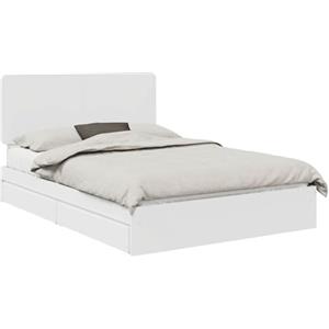 vidaXL Letto con Contenitore Bianco 140 x 190 cm Legno Multistrato, Camera da Letto Moderna, Struttura Letto Resistente, Design Rettangolare, Telaio Minimalista, Sonno Confortevole per Uno Stile di v