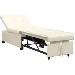 vidaXL Divano Letto Crema 194 x 67 x 82 cm Velluto, Soggiorno, Moderno, Divano Letto Convertibile, Seduta in Velluto di Lusso, Salvaspazio, Lounge Interiore Multifunzionale