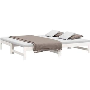 vidaXL Dormeuse Estraibile Bianca 2X(75x190) cm Legno Massello di Pino