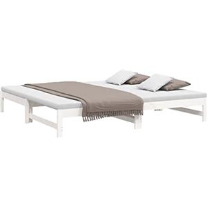vidaXL Dormeuse Estraibile Bianca 2X(100x200) cm Legno Massello di Pino