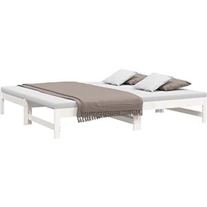 vidaXL Dormeuse Estraibile Bianca 2X(90x190) cm Legno Massello di Pino