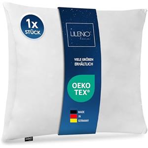 LILENO HOME Cuscino in microfibra 80x80 cm Premium (850g di imbottitura) [set da 1 pezzo] lavabile fino a 95 gradi con cerniera - Cuscino 80x80 cm come imbottitura per letto - Cuscino decorativo per