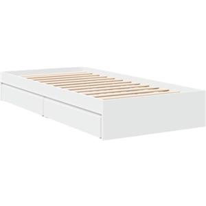 vidaXL Giroletto con Cassetti Bianco 75x190 cm in Legno Multistrato
