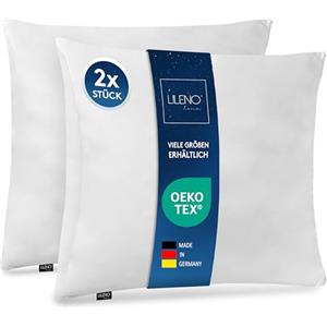 LILENO HOME Cuscino in microfibra, 80 x 80 cm, deluxe (imbottitura da 1200 g), lavabile fino a 95 gradi, con chiusura lampo, cuscino 80 x 80 cm come imbottitura per cuscino per letto, cuscino