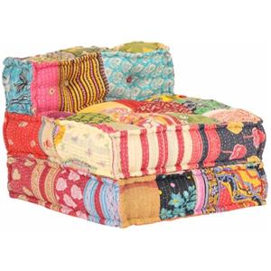 vidaXL Pouf Modulare Poltrona Imbottita Poltroncina Divanetto Singolo Sedia Poggiapiedi Arredo per Salotto Arredamento in Tessuto Patchwork