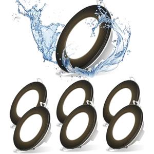 Aigostar Faretti LED da Incasso per Cartongesso, 4.8W 560LM IP65 Impermeabile, Faretto LED Incasso, Luce Naturale 4000K, Faretti Incasso Cartongesso, Diametro Foro Ø68mm, AC 220-240V, Set di 6