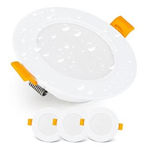 EMOS Faretto LED da incasso 230 V, 5 W/500 lm, bianco neutro 4000 K, faretto da bagno, impermeabile IP54 per esterni ed interni, confezione da 3 faretti da soffitto, extra piatto, rotondo, colore
