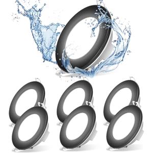 Aigostar Faretti LED da Incasso per Cartongesso, 4.8W 560LM IP65 Impermeabile, Faretto LED Incasso, Luce Bianca Fredda 6500K, Faretti Incasso Cartongesso, Diametro Foro Ø68mm, AC 220-240V, Set di 6