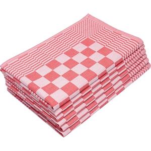 ZOLLNER 6 Strofinacci in cotone - canovacci da cucina 65x65 cm - torcioni super assorbenti e robusti - asciughini lavabili a 60°C - rosso - qualità gastronomica - certificato OEKO Tex (R)