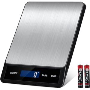 Wigearss 15kg/1g Bilancia da Cucina Digitale, Bilancia Alimenti di Precisione con 6 Unità, Funzione di Tara