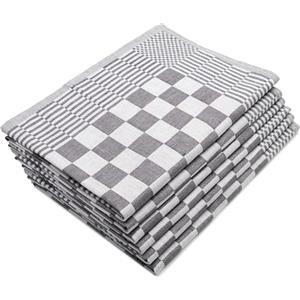 ZOLLNER 6 Strofinacci in cotone - canovacci da cucina 65x65 cm - torcioni super assorbenti e robusti - asciughini lavabili a 60°C - grigio - qualità gastronomica - certificato OEKO Tex (R)