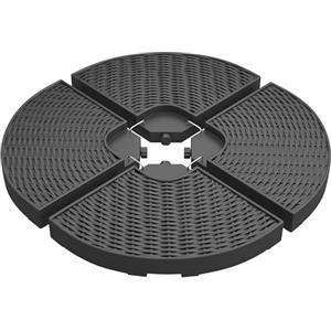 Outsunny Base per Ombrellone a Braccio da 4 Pezzi in HDPE Riempibili con Acqua e Sabbia, Ø100x8 cm, Nero