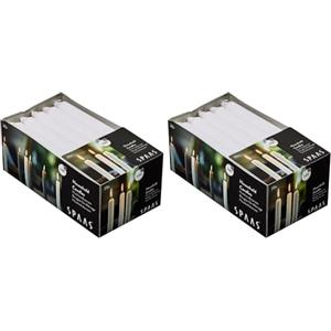 Spaas Household Tapered Dinner Candles Hours, Unscented-w 20 Candele per la Cena affusolate per Uso Domestico, 19/180 mm, ± 6 Ore, Non profumate, Cera di paraffina, Bianco, 1.9 cm, unità