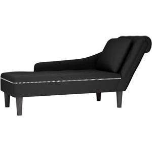 vidaXL Sdraio con Cuscino e Bracciolo Destro in Velluto Nero, Divano Chaise Longue, Poltrona, Divano Soggiorno, Salotto, Divano Lounge, Sedia Accento